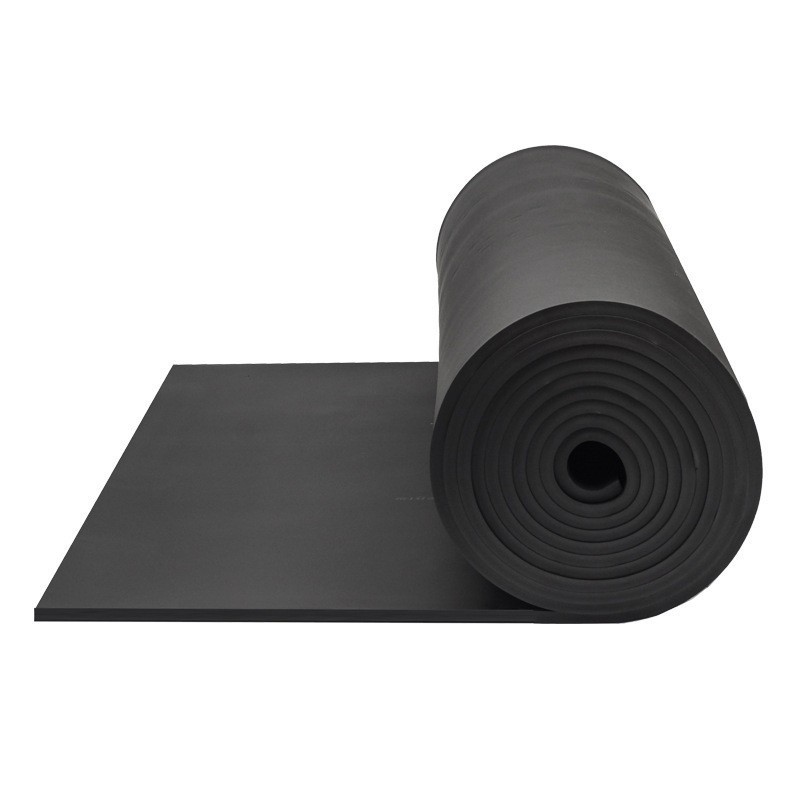 rubber sponge insulation roll Black rubber sponge insulation roll for HVAC piping, direct from manufacturer