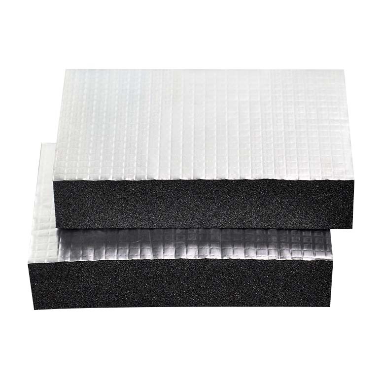 foil faced rubber sponge sheet Foil-faced closed-cell rubber sponge insulation sheet for commercial HVAC ductwork, manufacturer direct.